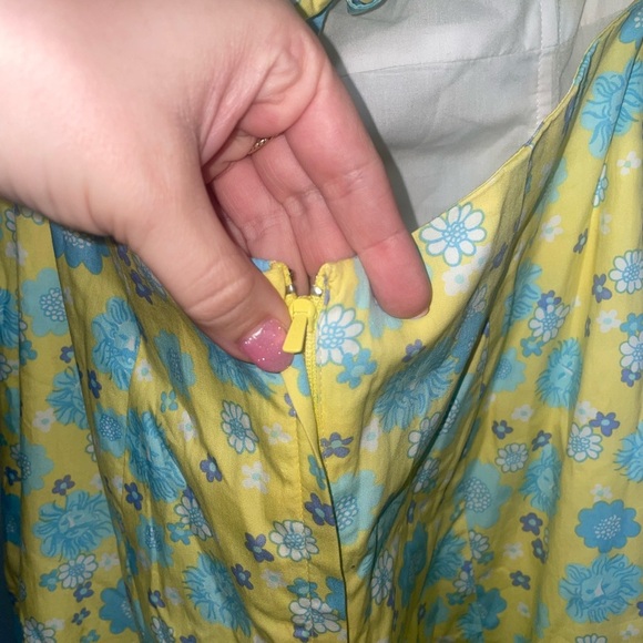 Vintage Lilly Pulitzer Tie Back Strapless A Line Yellow Lion Dress Size 2 - Picture 6 of 7